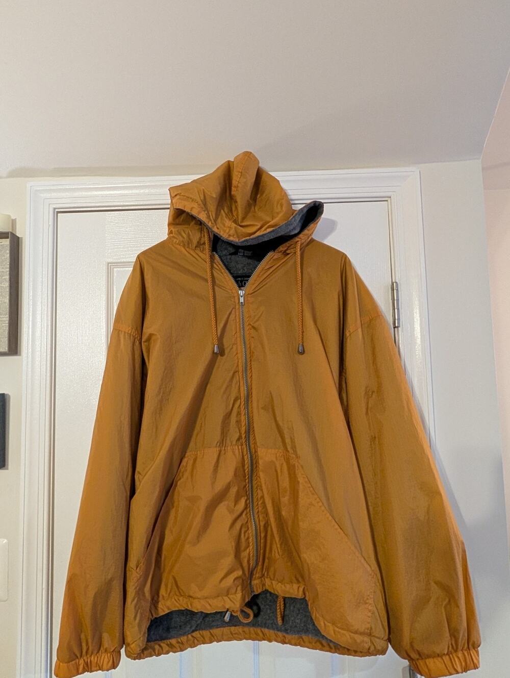 Vintage Dash Classics Men’s Jacket L Yellow Full Zip Hooded Nylon